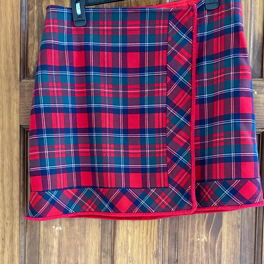 Vineyard Vines Red and Navy Plaid Mini Skirt
